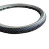 STEERING COVER - M-SIZE (LEATHER)- GREY AND BLACK COLOUR WITH STRIPES - SUITABLE FOR 15" STEERING- 1 NUMBER